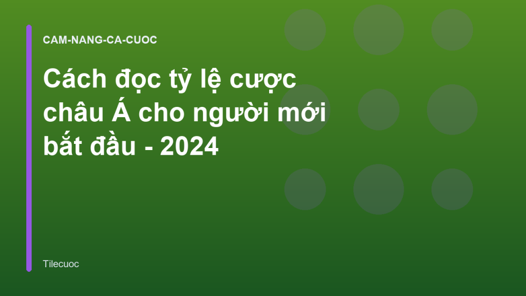 Cách đọc tỷ lệ cược châu Á cho người mới bắt đầu - 2024